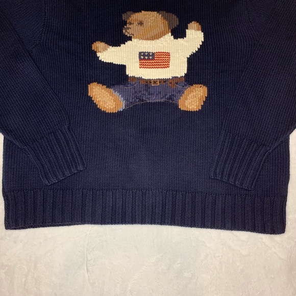 Rare Polo Ralph Lauren Hand Knit Sit Down Bear XL - Picture 6 of 9